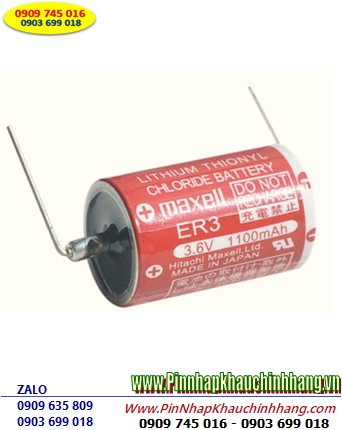 Maxell ER3, Pin Maxell ER3 lithium 3.6v size 1/2AA (chân thép) Made in Japan